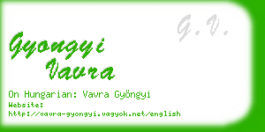 gyongyi vavra business card
